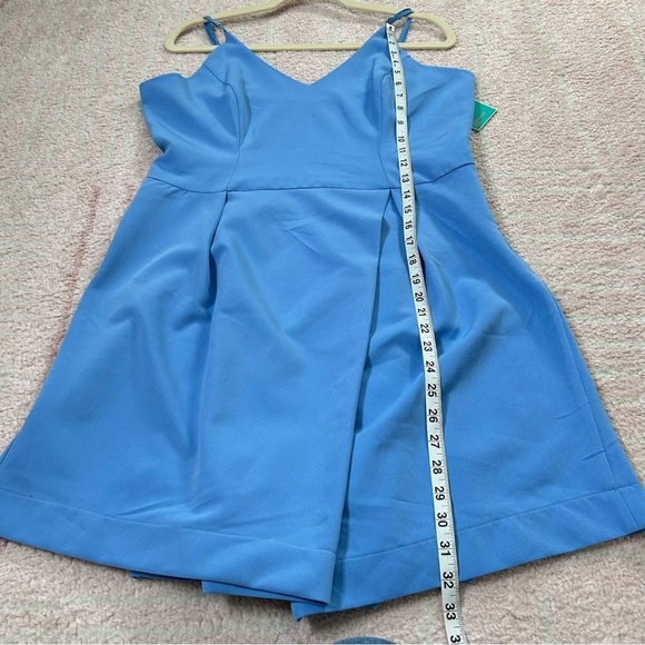 NWT Gianni Bini Mini Dress Blue Faux Wrap Wedding Guest Summer Dress Size XL - Picture 10 of 13